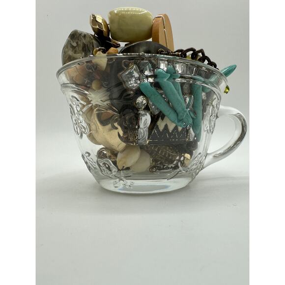 Boho Necklace Mystery Jar Vintage Anchor Hocking Punch Cup - Picture 5 of 5